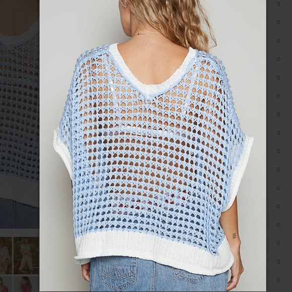 POL “ Barcelona” POL Open Knit Thin Summer Sweater with Peace detail BR36 - Picture 4 of 5